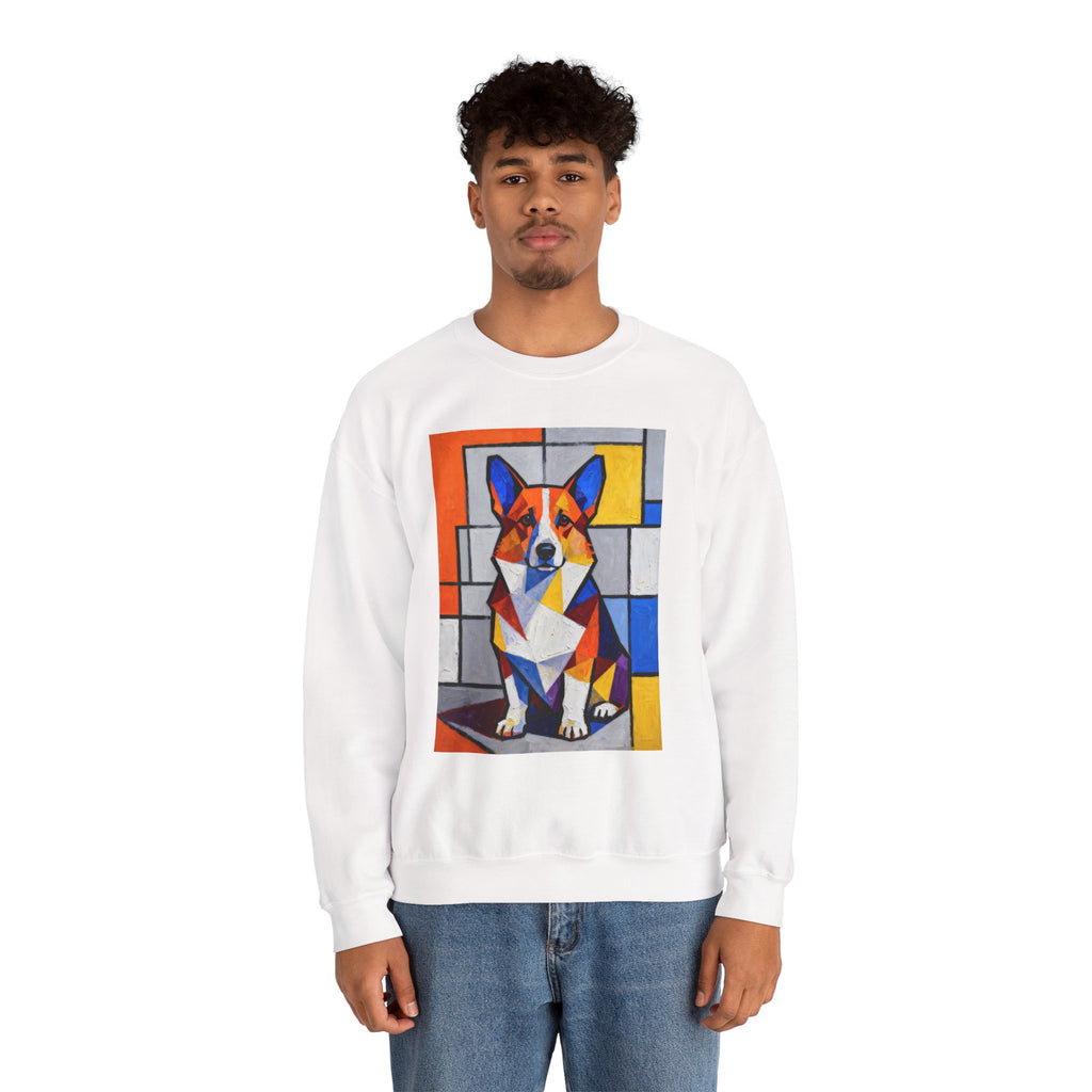 Corgi Sweatshirt | Living Work of Art Collection | Cubist Style