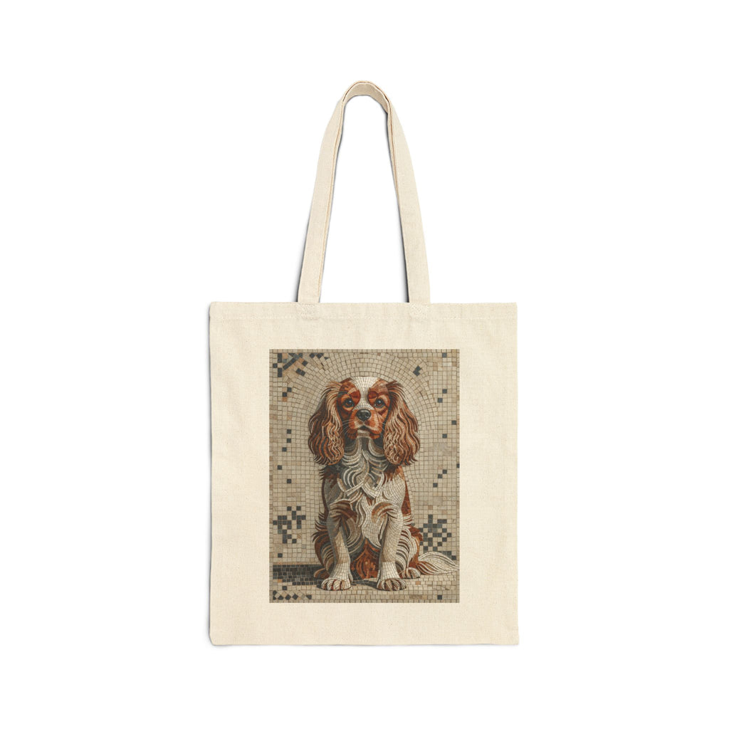 Cavalier King Charles Spaniel Tote Bag | Living Work of Art Collection | Mosaic Style