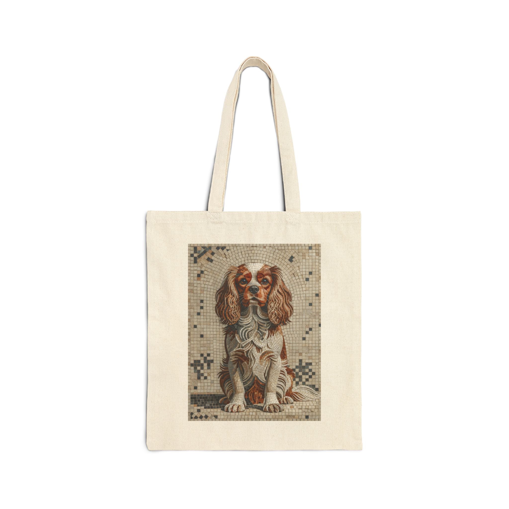 Cavalier King Charles Spaniel Tote Bag | Living Work of Art Collection | Mosaic Style