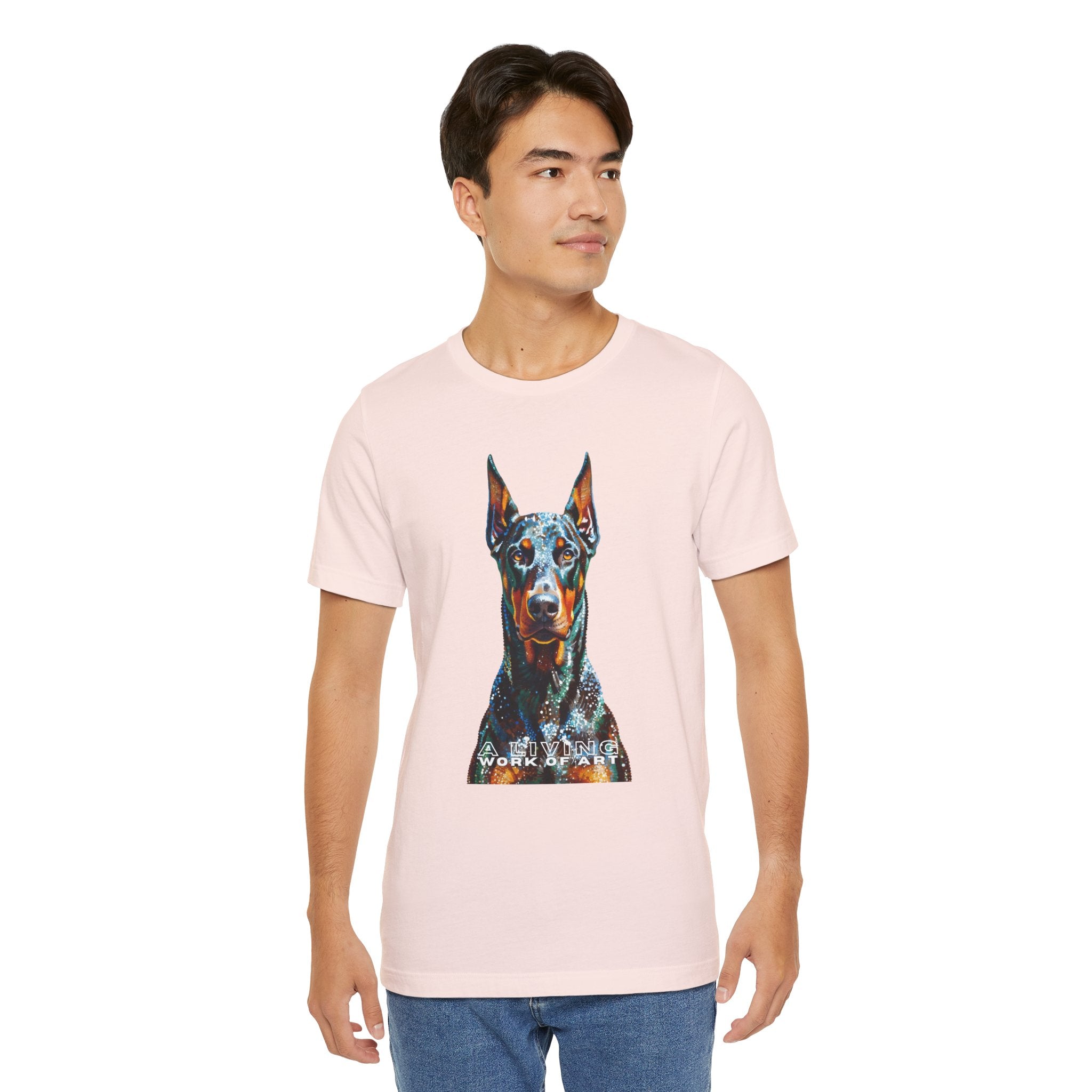 Doberman Pinscher T Shirt | Living Work of Art Collection | Pointillism Style