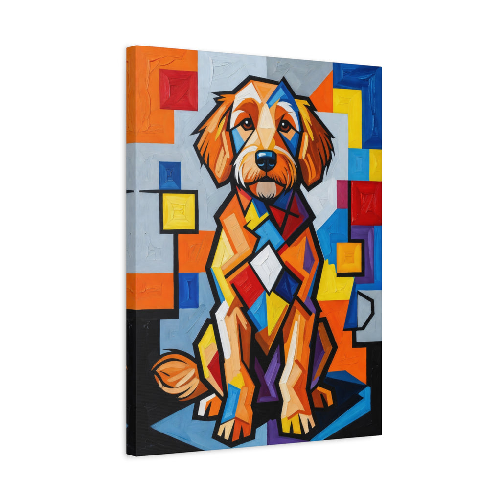 Goldendoodle Canvas Wall Art | Living Work of Art Collection | Cubist Style Print