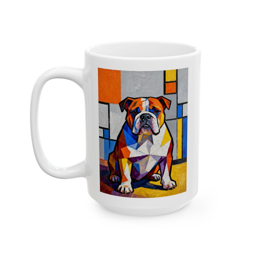 Bulldog Mug | Living Work of Art Collection | Cubist Style