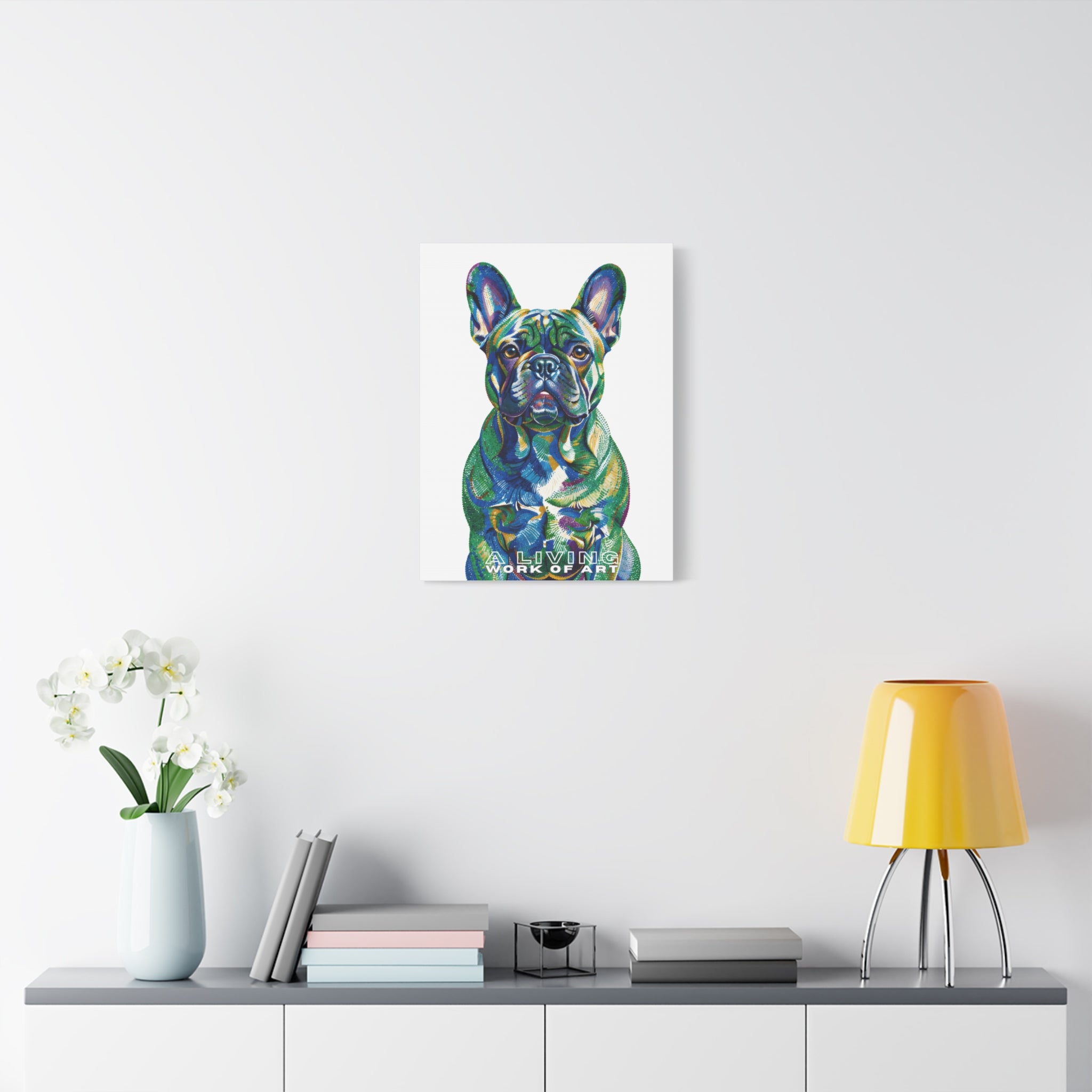 French Bulldog Canvas Wall Art | Living Work of Art Collection | Pointillism Style Print