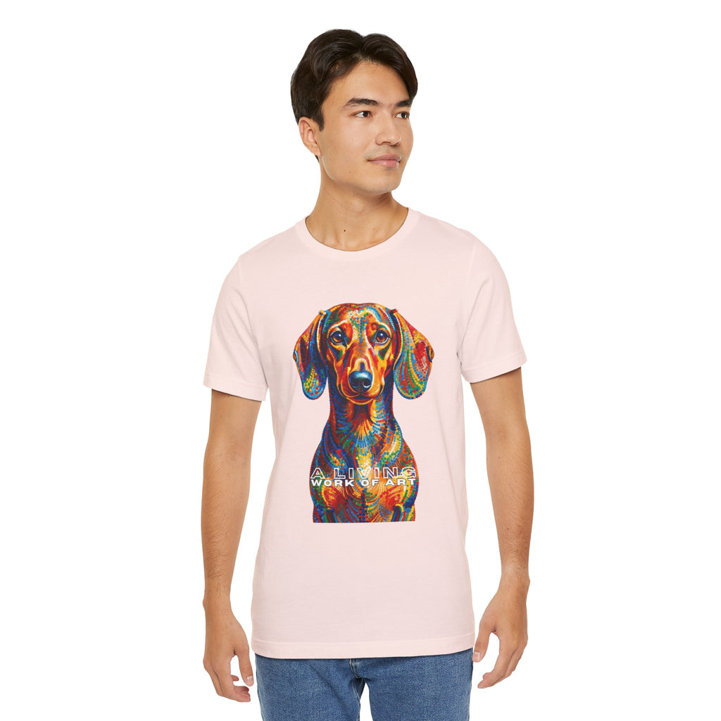 Dachshund T Shirt | Living Work of Art Collection | Pointillism Style