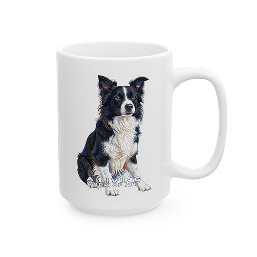 Border Collie Coffee Mug | Living Work of Art Collection | Pointillism Style
