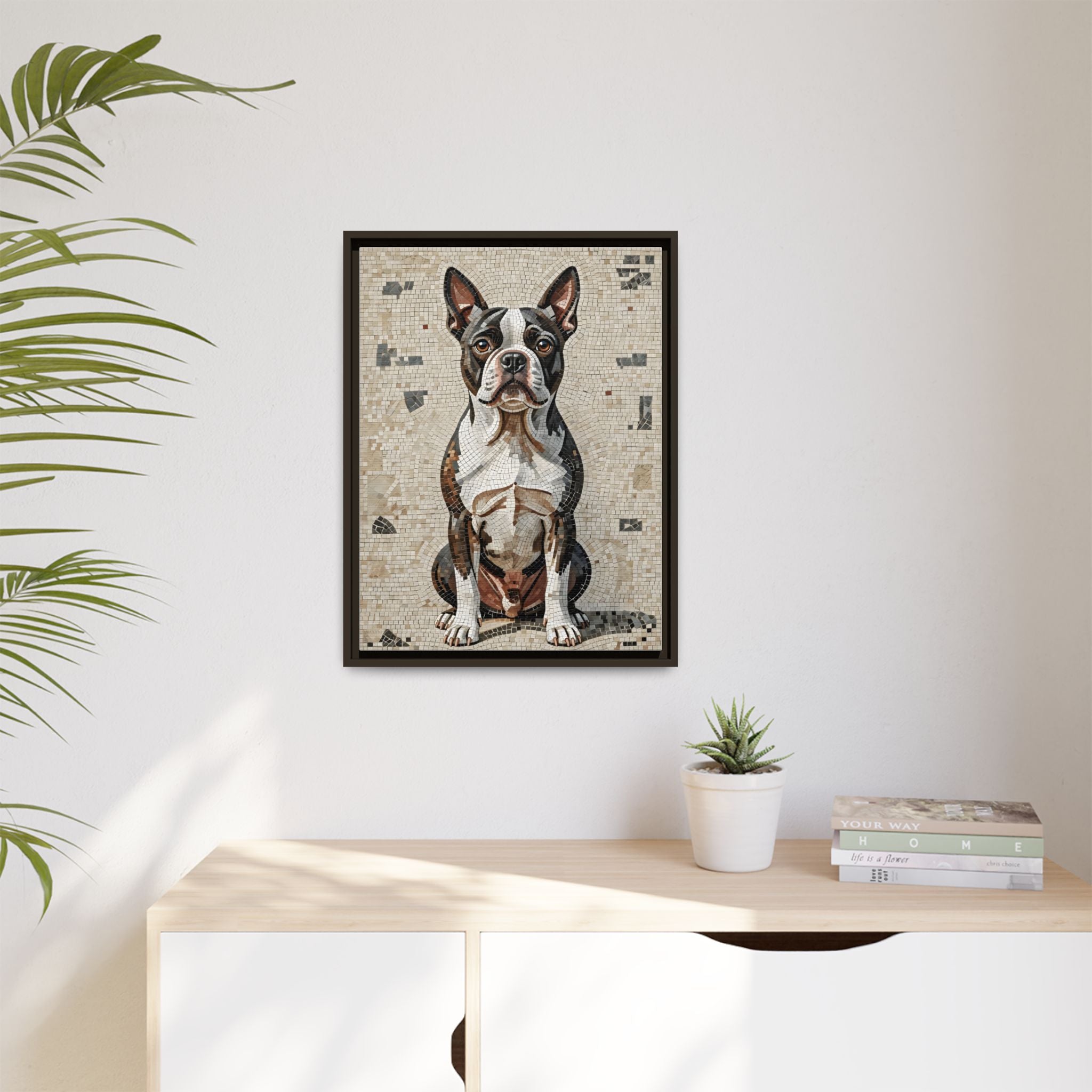 Boston Terrier Canvas Wall Art | Living Work of Art Collection | Mosaic Style Print