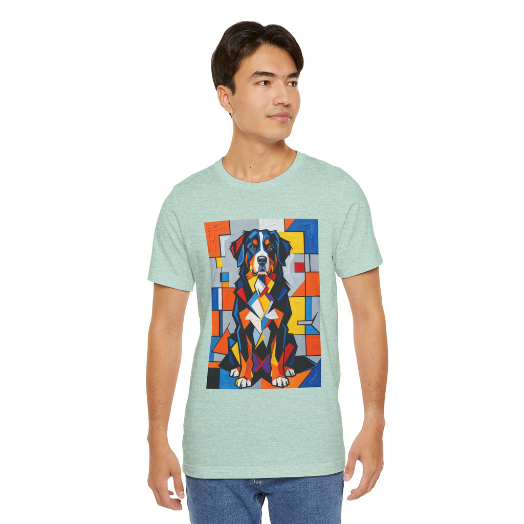Bernese Mountain Dog T Shirt | Living Work of Art Collection | Cubist Style