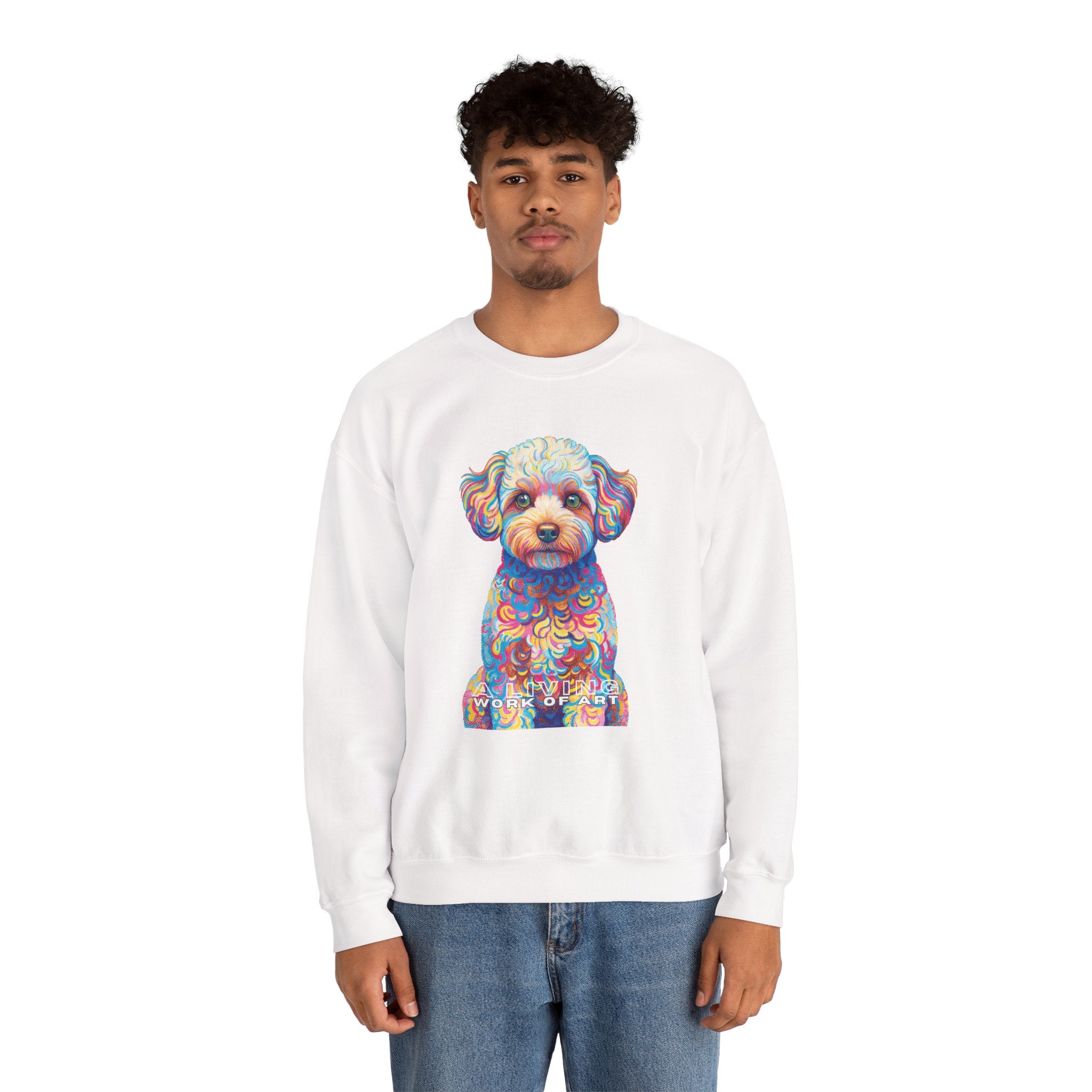 Maltipoo Sweatshirt | Living Work of Art Collection | Pointillism Style