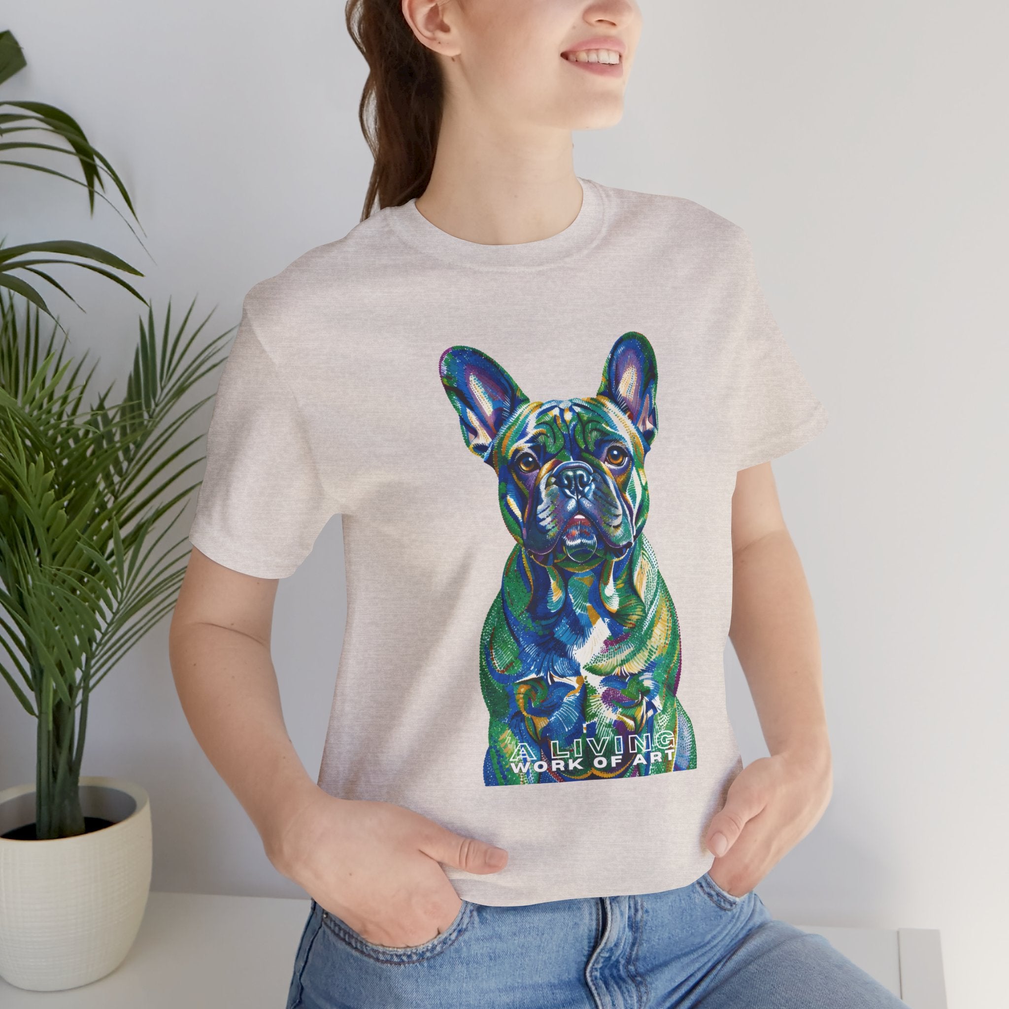 French Bulldog T Shirt | Living Work of Art Collection | Pointillism Style
