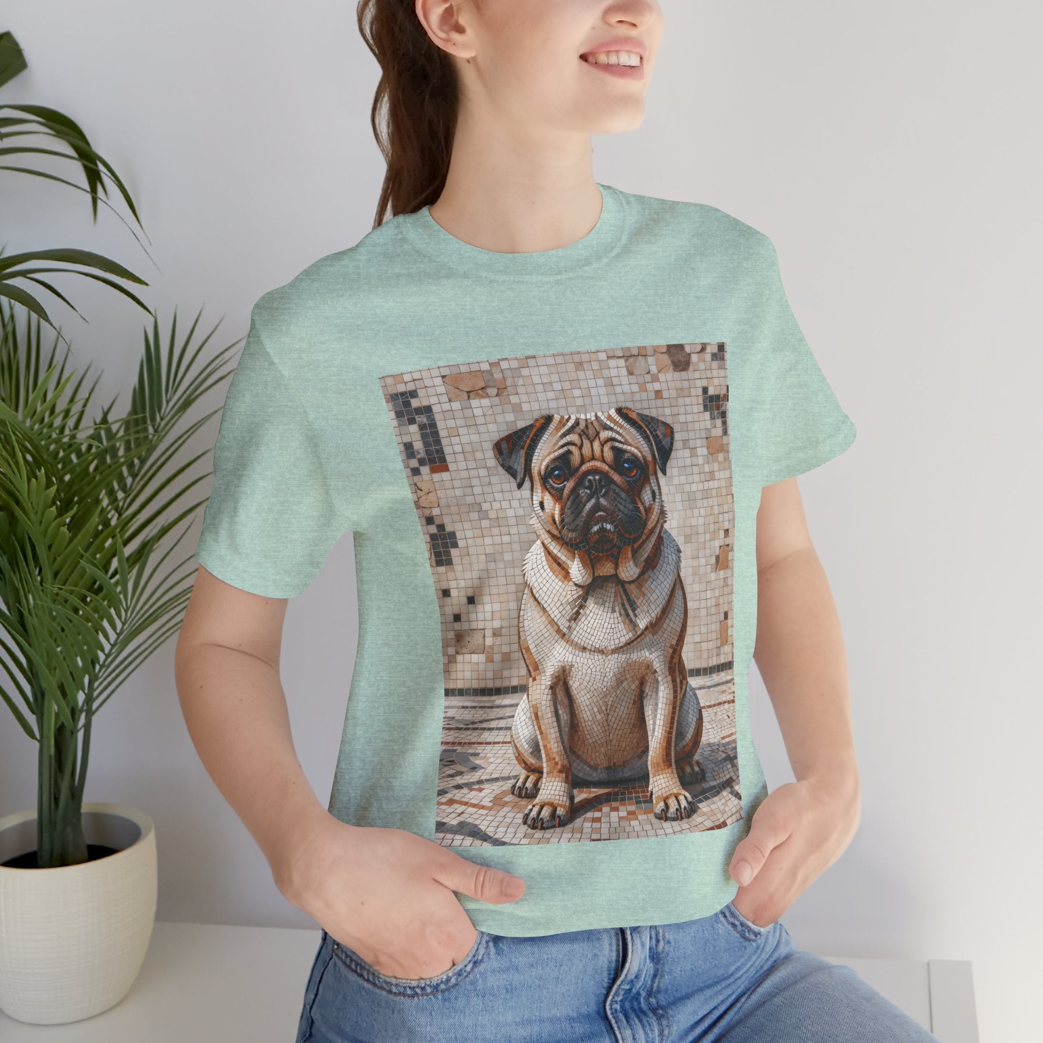 Pug T Shirt | Living Work of Art Collection | Mosaic Style