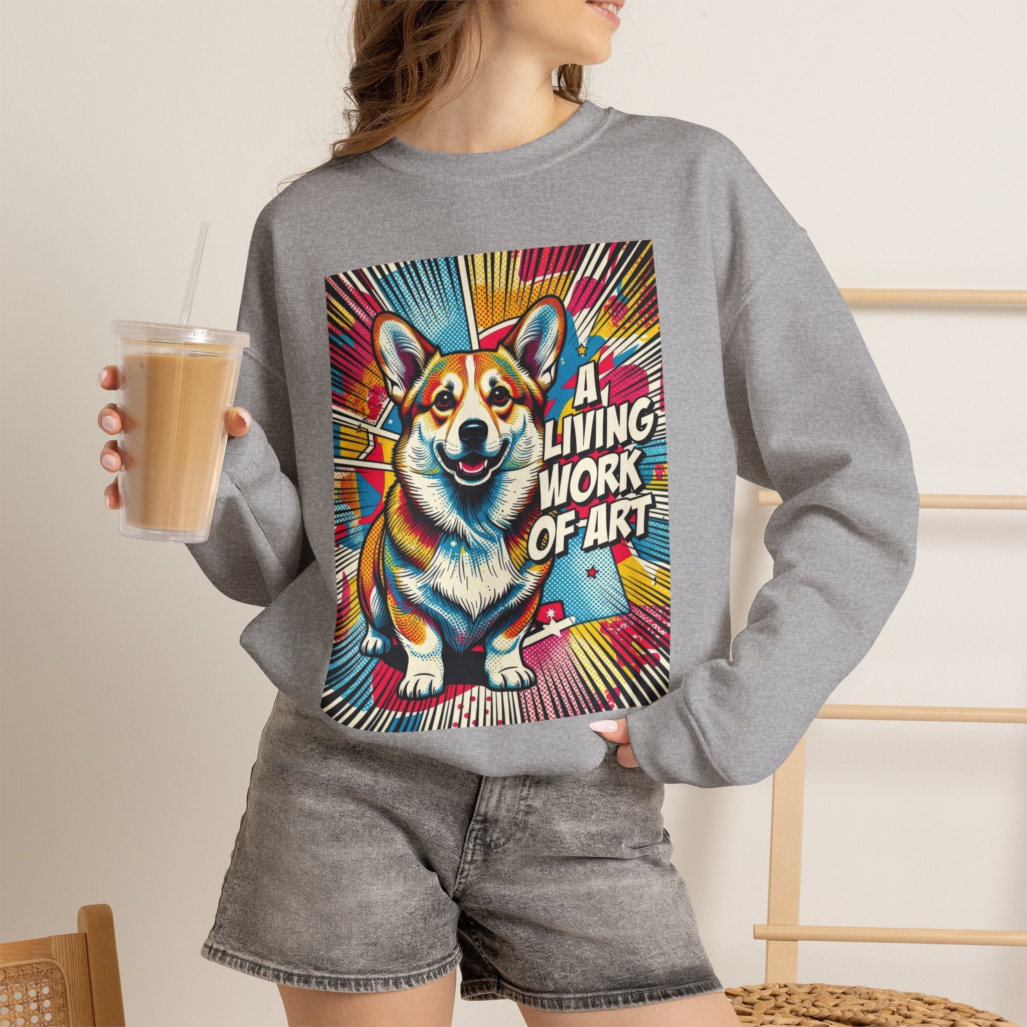 Corgi Sweatshirt | Living Work of Art Collection | Pop Art