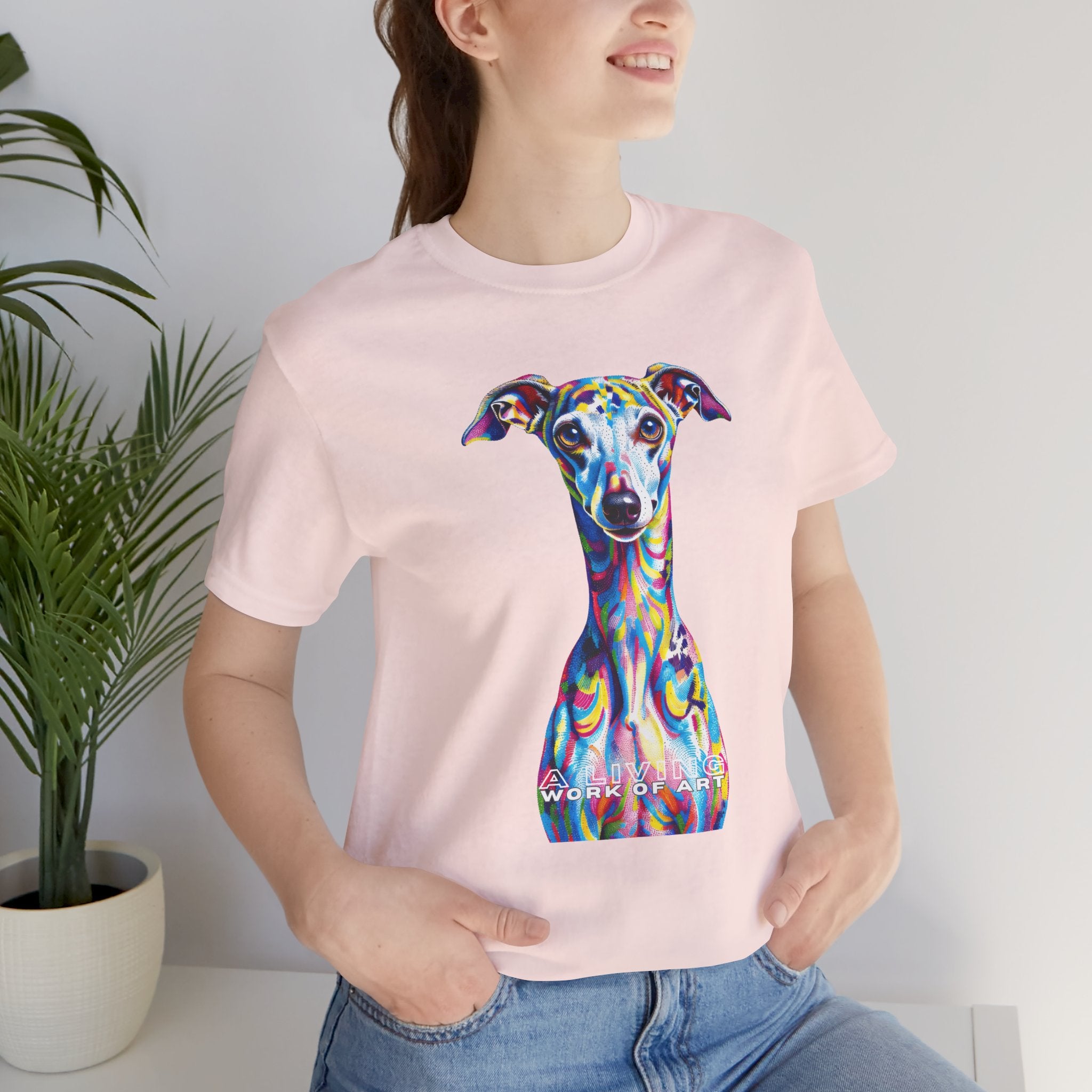 Italian Greyhound T Shirt | Living Work of Art Collection | Pointillism Style