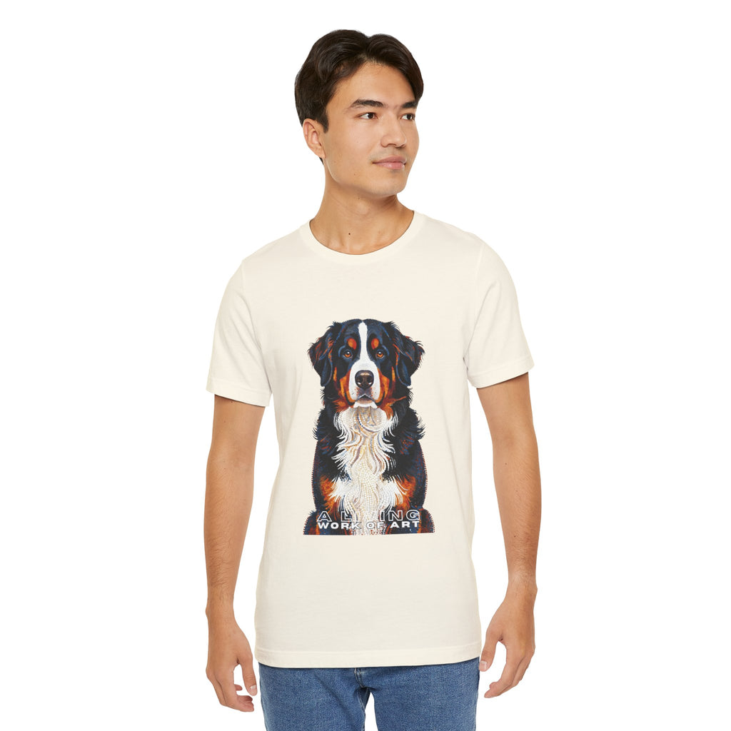 Bernese Mountain Dog T Shirt | Living Work of Art Collection | Pointillism Style
