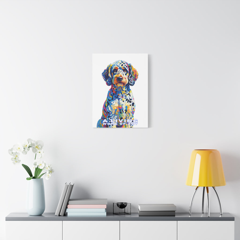 Labradoodle Canvas Wall Art | Living Work of Art Collection | Pointillism Style Print