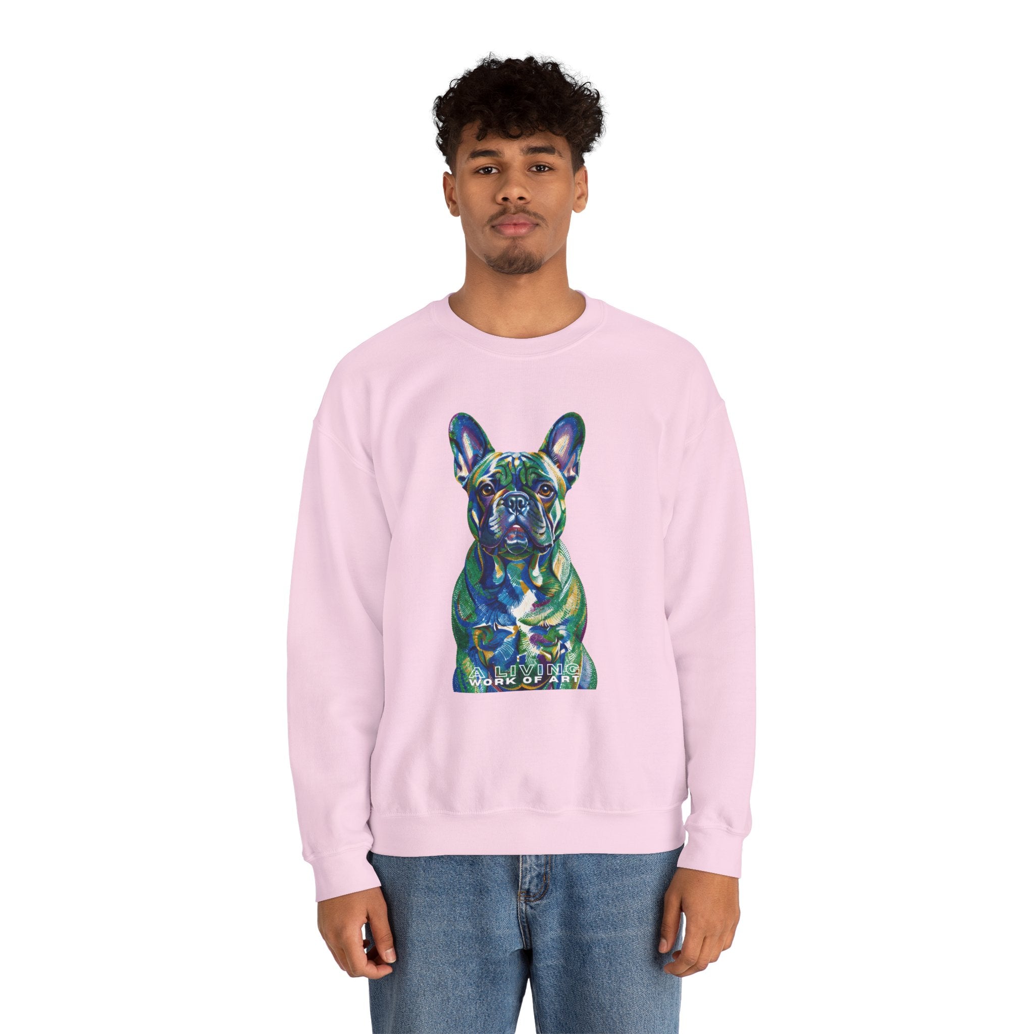 French Bulldog Sweatshirt | Living Work of Art Collection | Pointillism Style