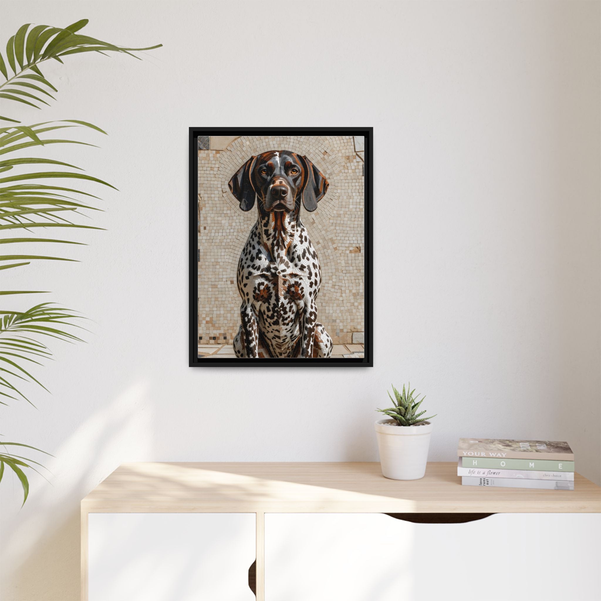 German Shorthaired Pointer Canvas Wall Art | Living Work of Art Collection | Mosaic Style Print