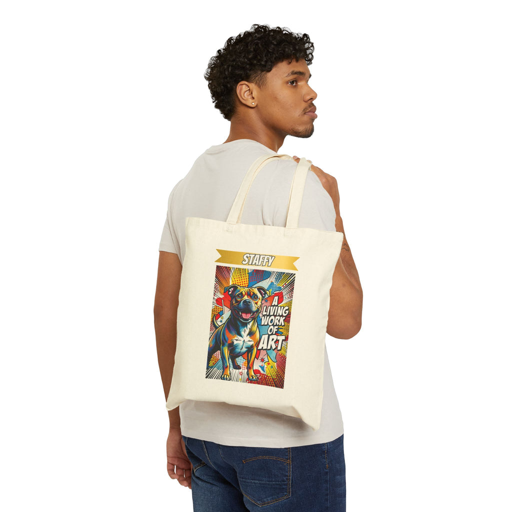Staffordshire Bull Terrier Tote Bag | Living Work of Art Collection | Pop Art