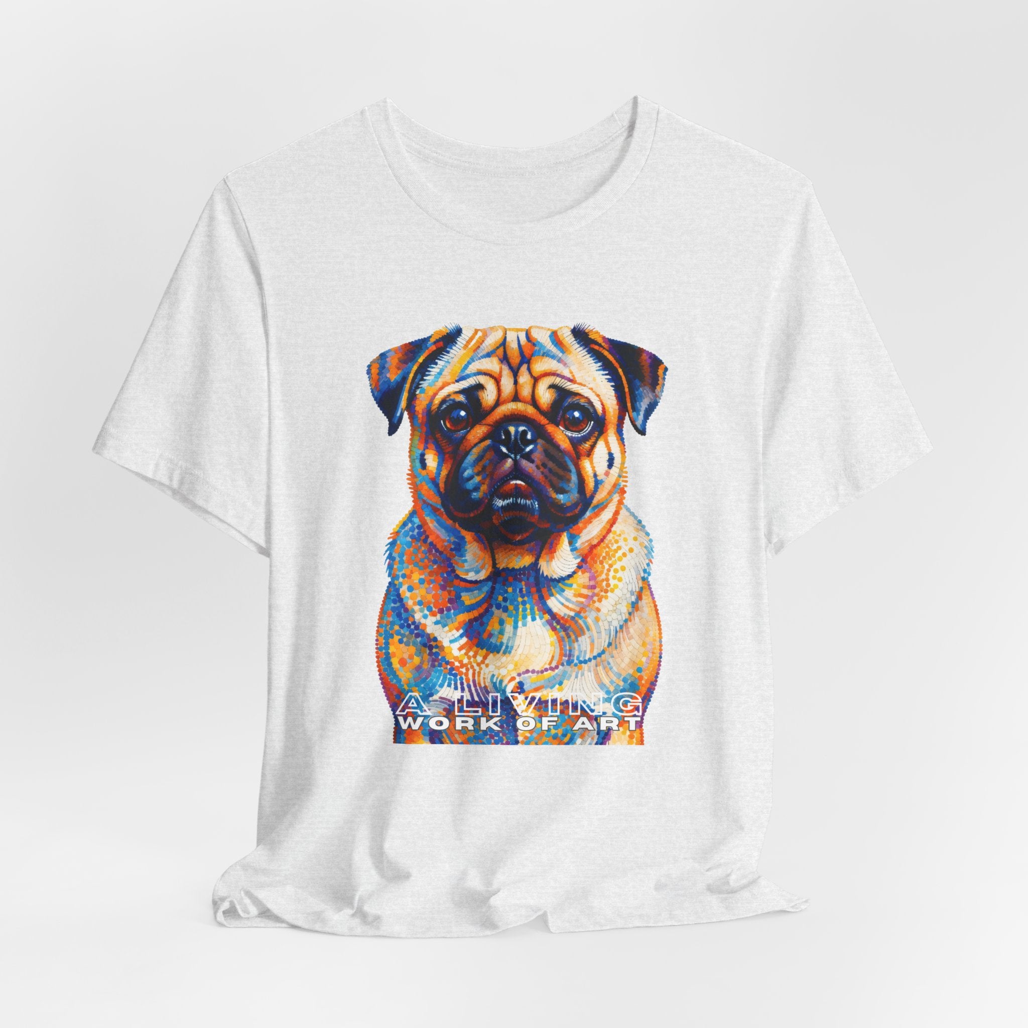 Pug T Shirt | Living Work of Art Collection | Pointillism Style
