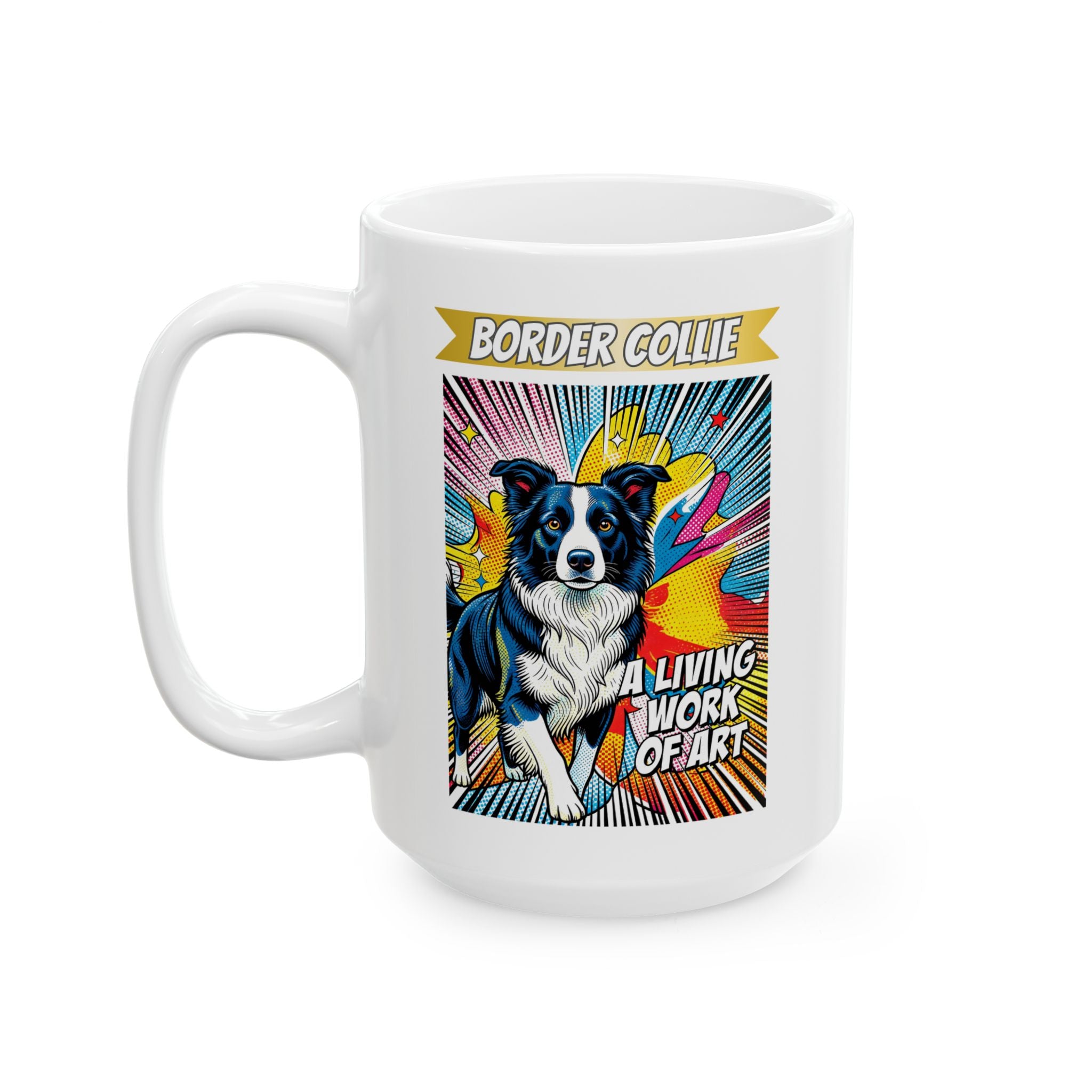 Border Collie Coffee Mug | Living Work of Art Collection | Pop Art