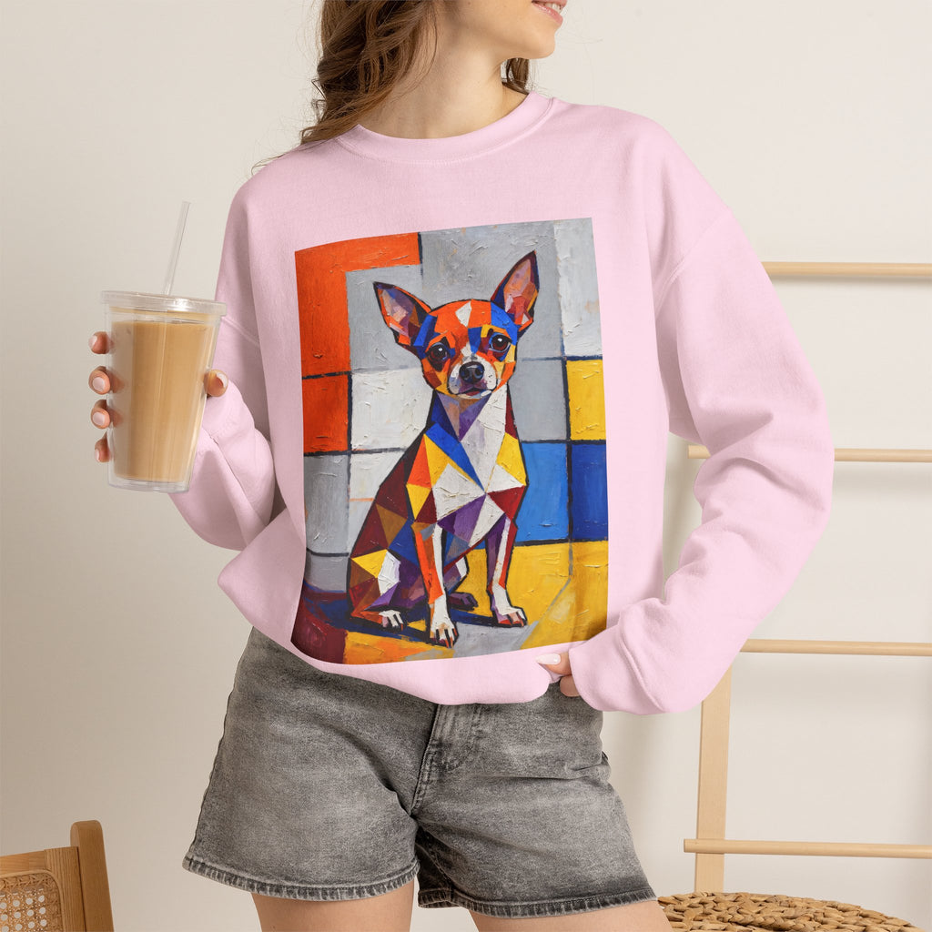 Chihuahua Sweatshirt | Living Work of Art Collection | Cubist Style