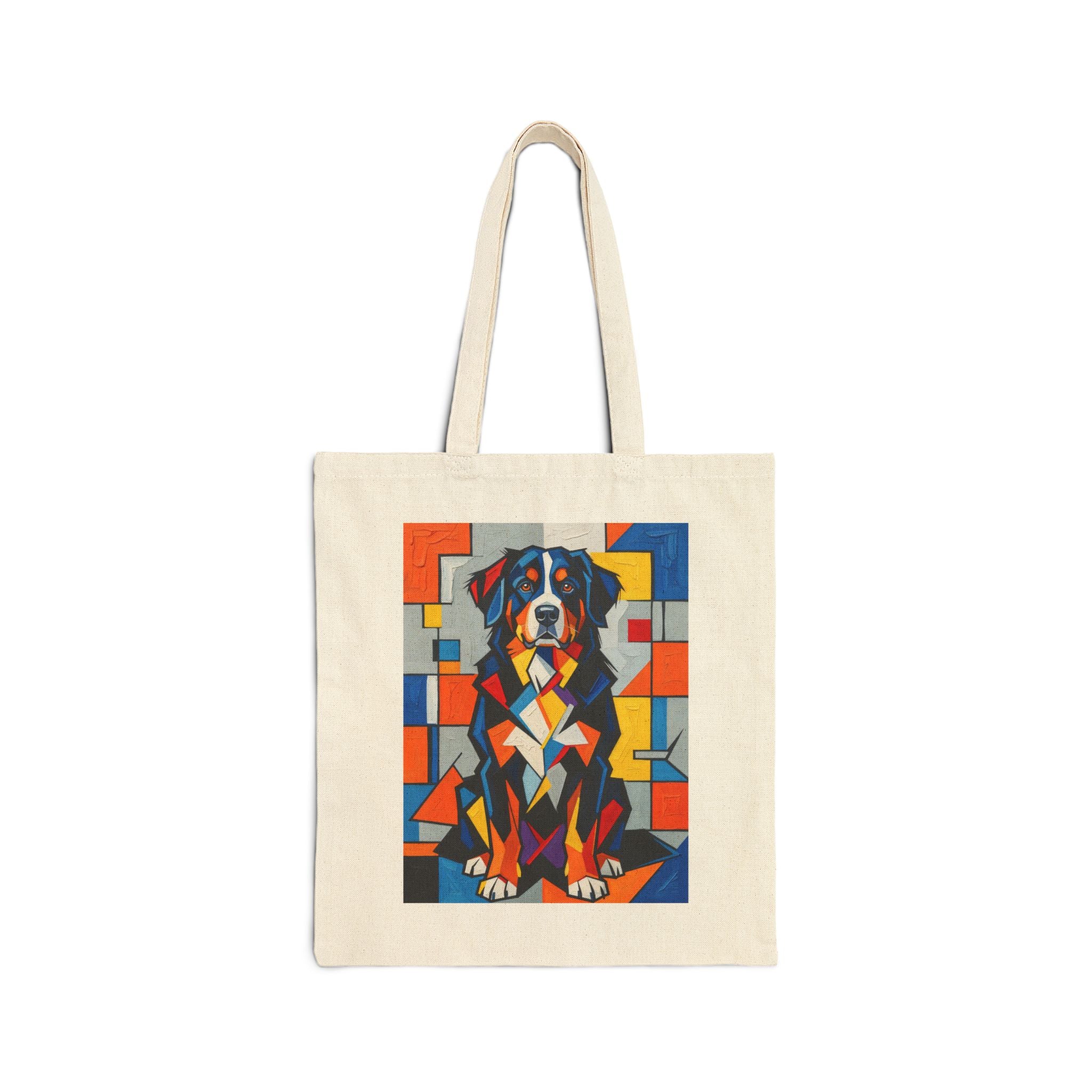Bernese Mountain Dog Tote Bag | Living Work of Art Collection | Cubist Style