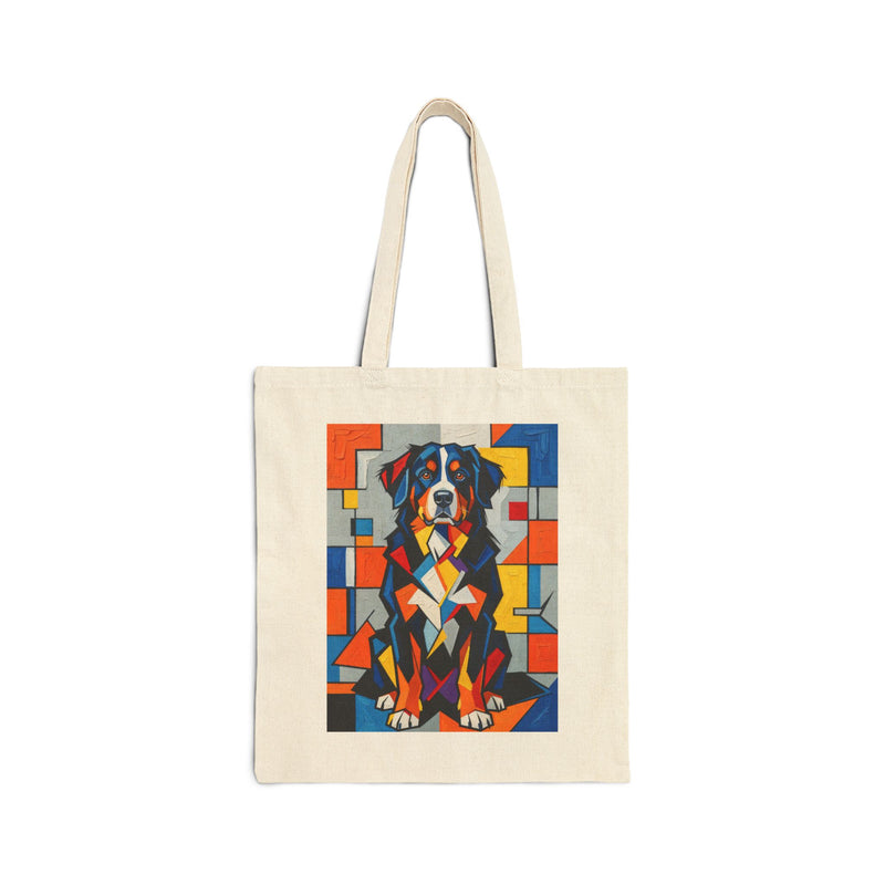Bernese Mountain Dog Tote Bag | Living Work of Art Collection | Cubist Style