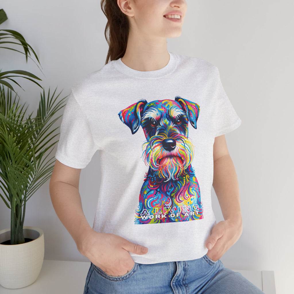 Schnauzer T Shirt | Living Work of Art Collection | Pointillism Style