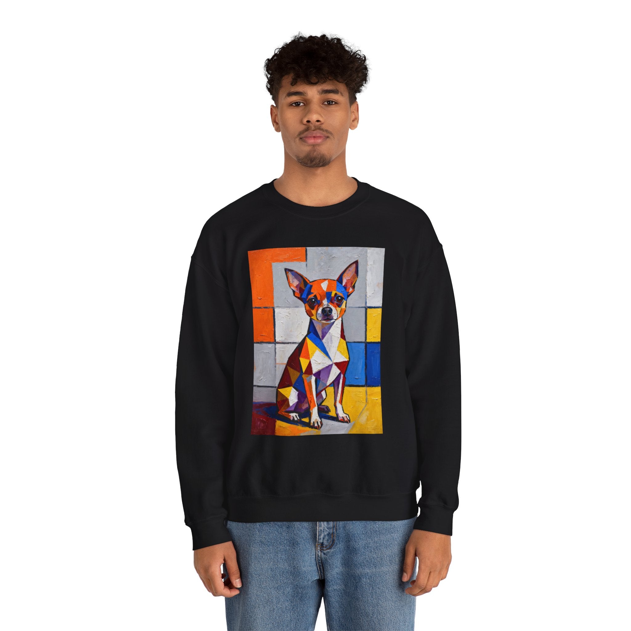Chihuahua Sweatshirt | Living Work of Art Collection | Cubist Style
