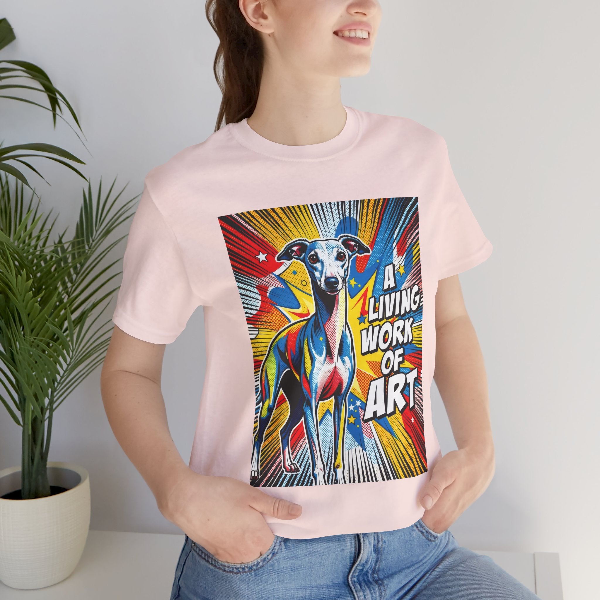 Whippet T Shirt | Living Work of Art Collection | Pop Art