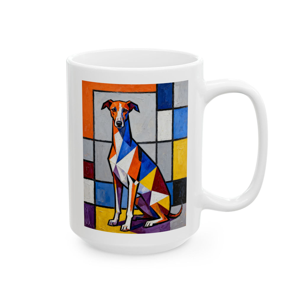 Whippet Coffee Mug | Living Work of Art Collection | Cubist Style