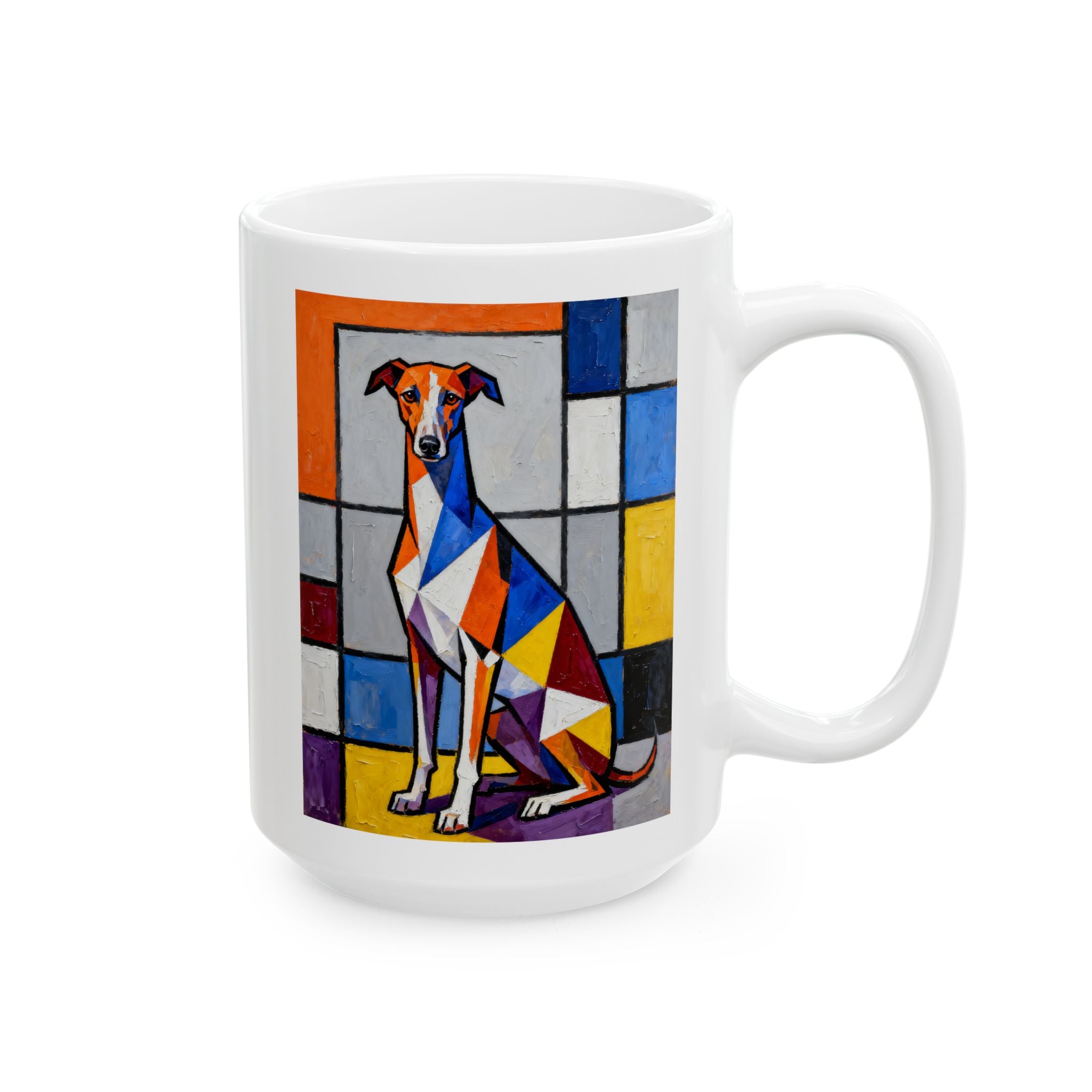 Whippet Coffee Mug | Living Work of Art Collection | Cubist Style
