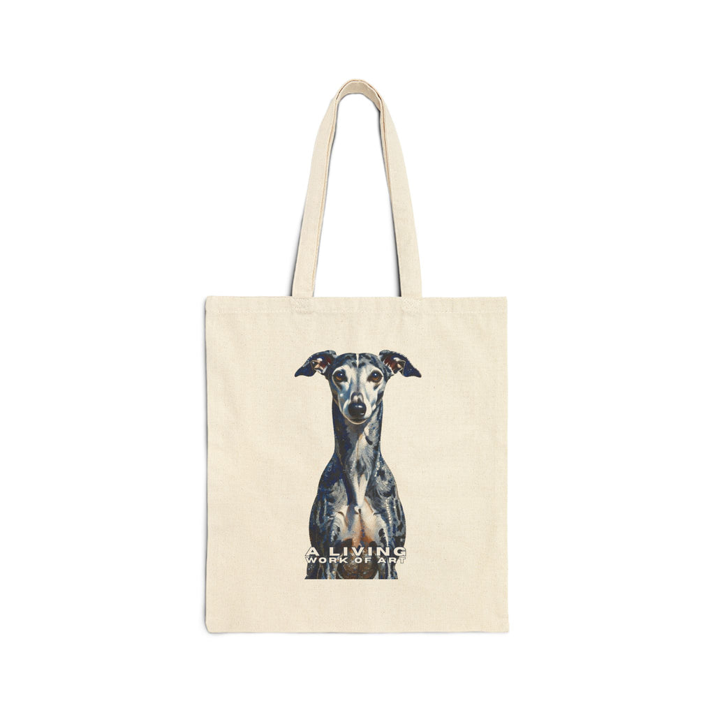 Whippet Tote Bag | Living Work of Art Collection | Pointillism Style