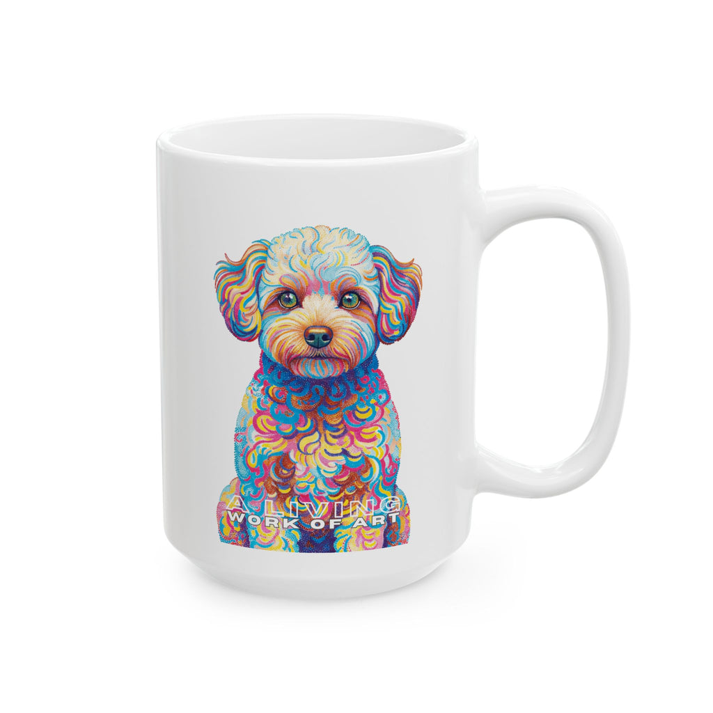 Maltipoo Coffee Mug | Living Work of Art Collection | Pointillism Style