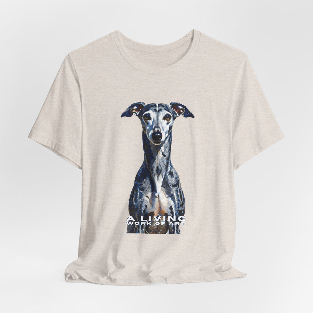Whippet T Shirt | Living Work of Art Collection | Pointillism Style