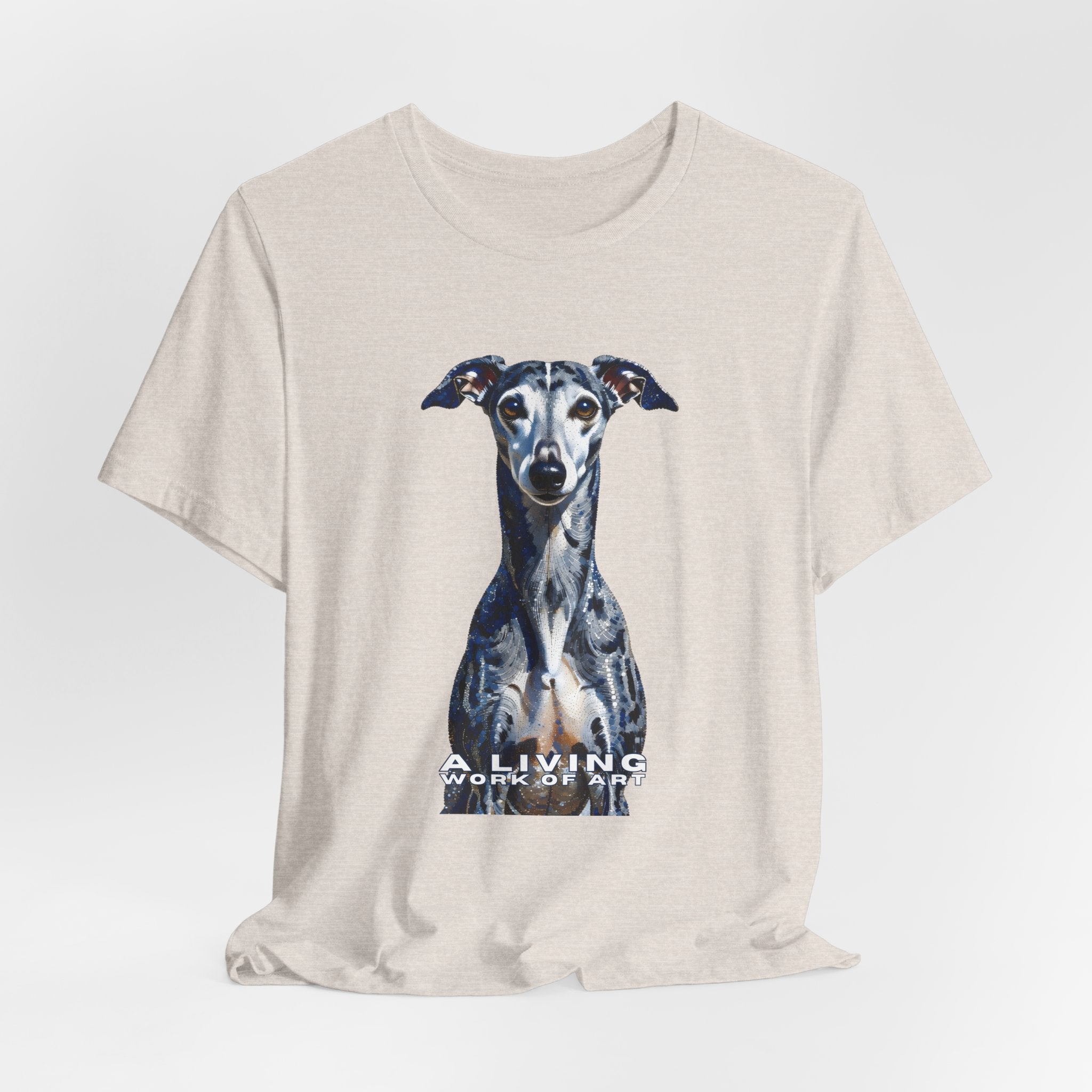 Whippet T Shirt | Living Work of Art Collection | Pointillism Style
