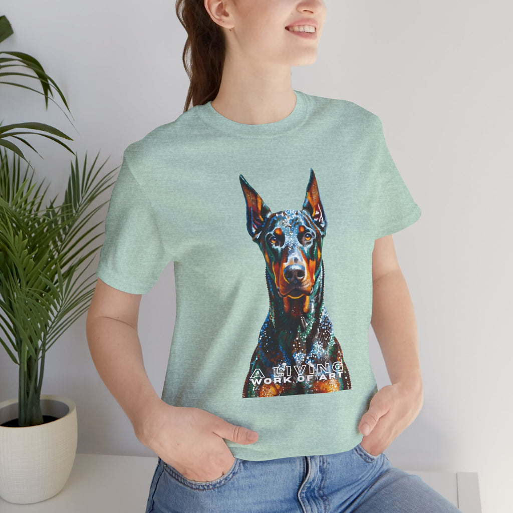 Doberman Pinscher T Shirt | Living Work of Art Collection | Pointillism Style