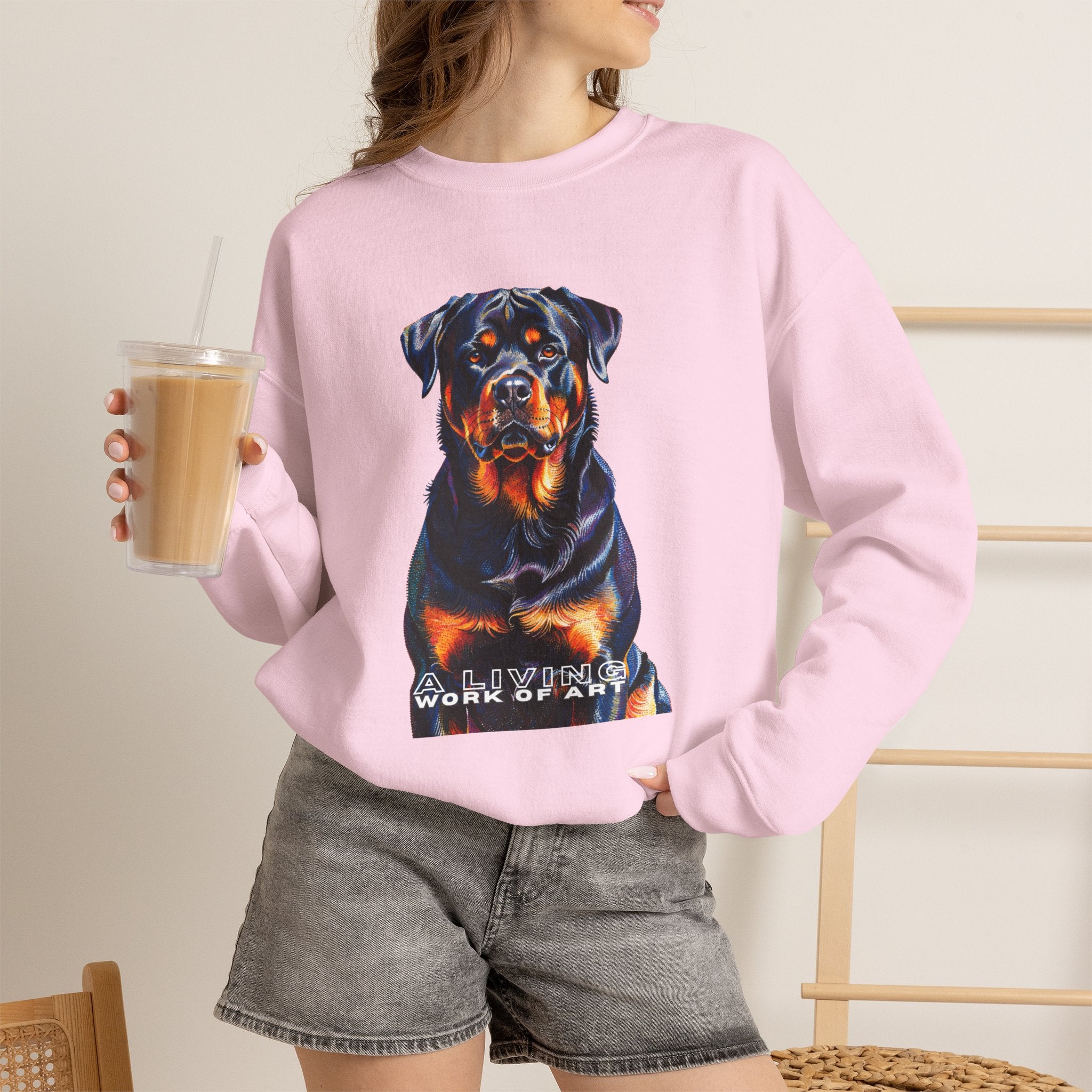 Rottweiler Sweatshirt | Living Work of Art Collection | Pointillism Style