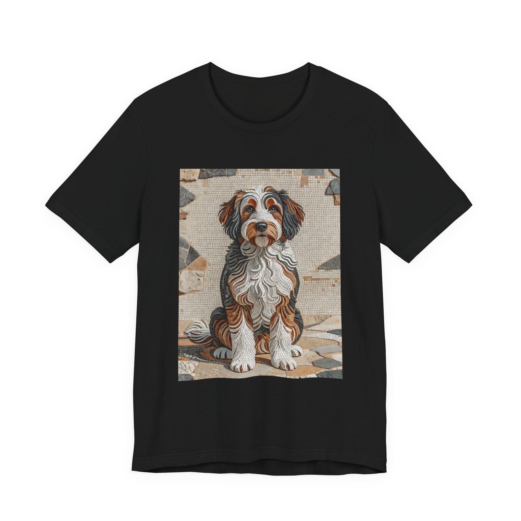 Bernedoodle T Shirt | Living Work of Art Collection | Mosaic Style