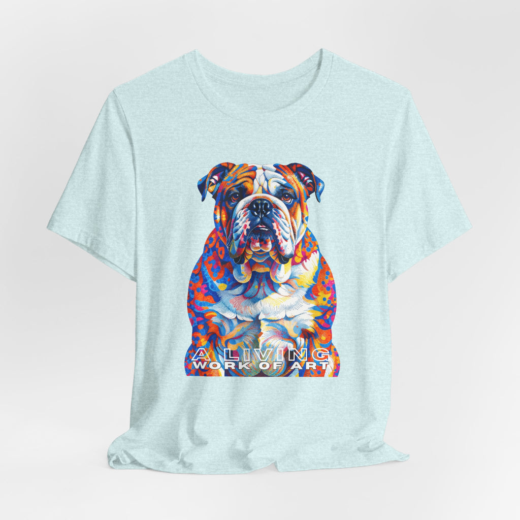 Bulldog T Shirt | Living Work of Art Collection | Pointillism Style