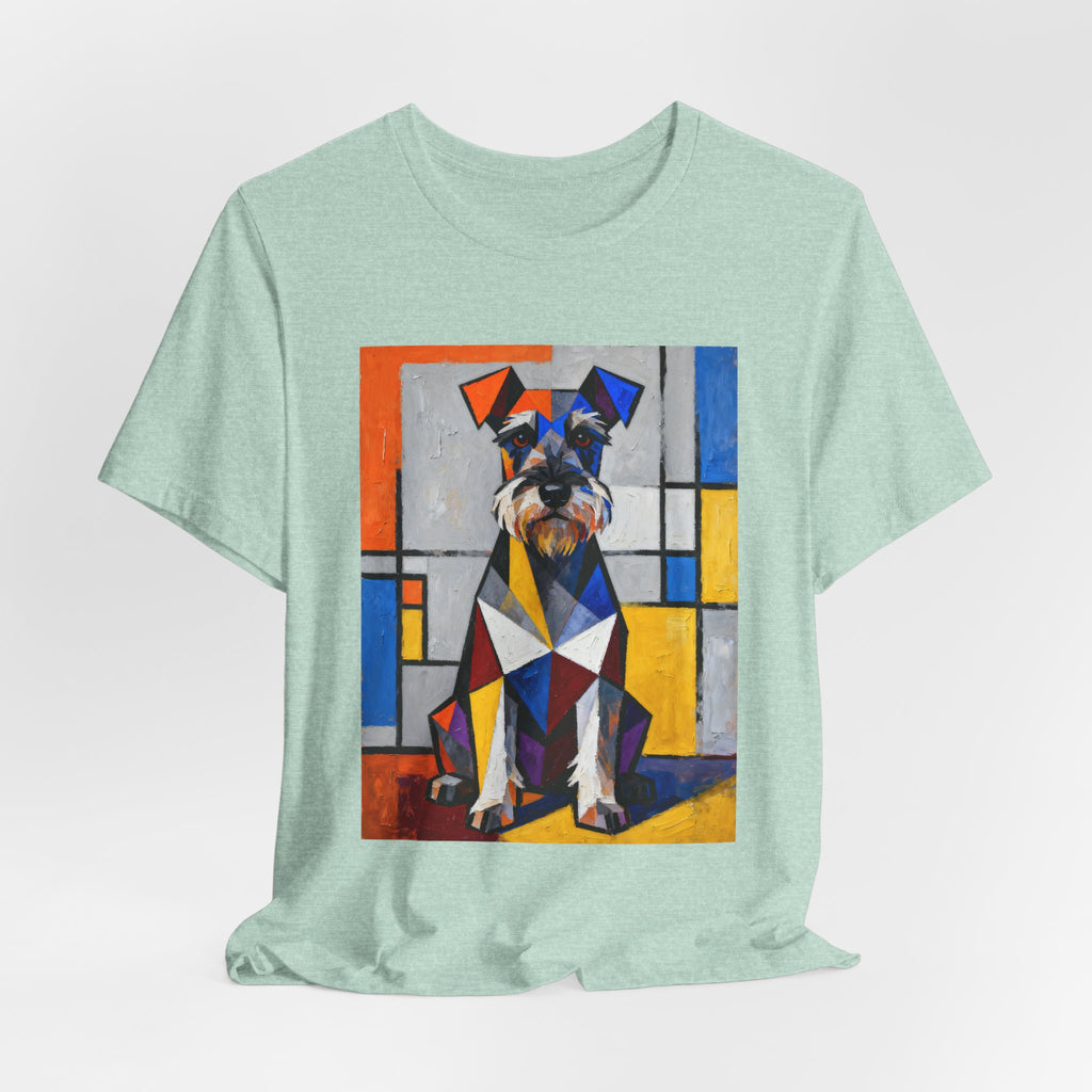 Schnauzer T Shirt | Living Work of Art Collection | Cubist Style