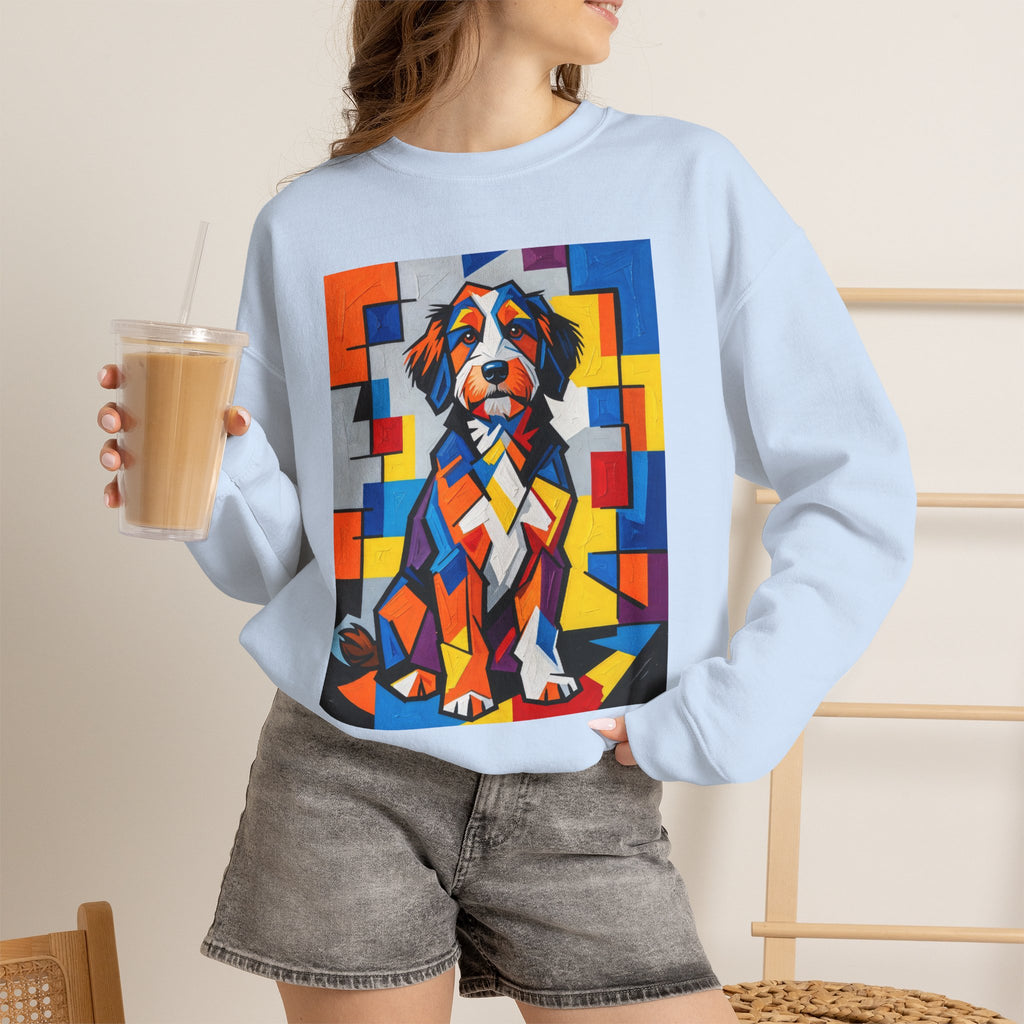 Bernedoodle Sweatshirt | Living Work of Art Collection | Cubist Style