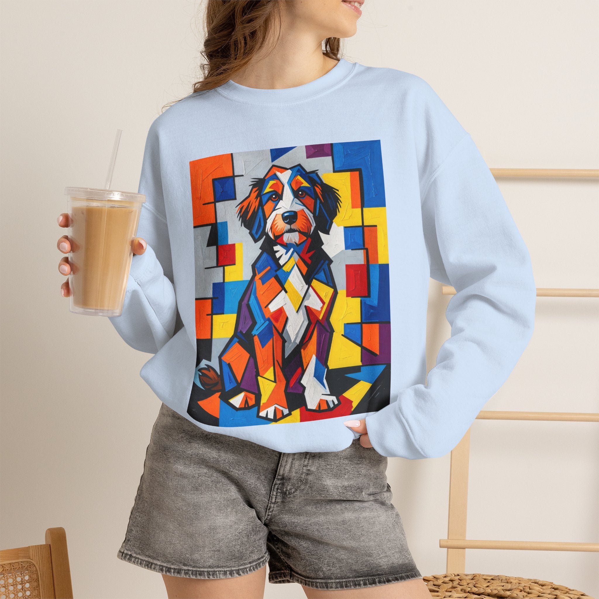 Bernedoodle Sweatshirt | Living Work of Art Collection | Cubist Style