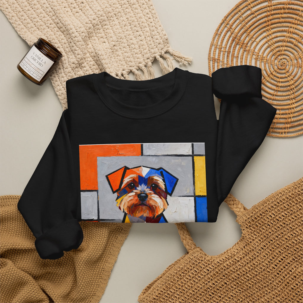 Yorkipoo Sweatshirt | Living Work of Art Collection | Cubist Style