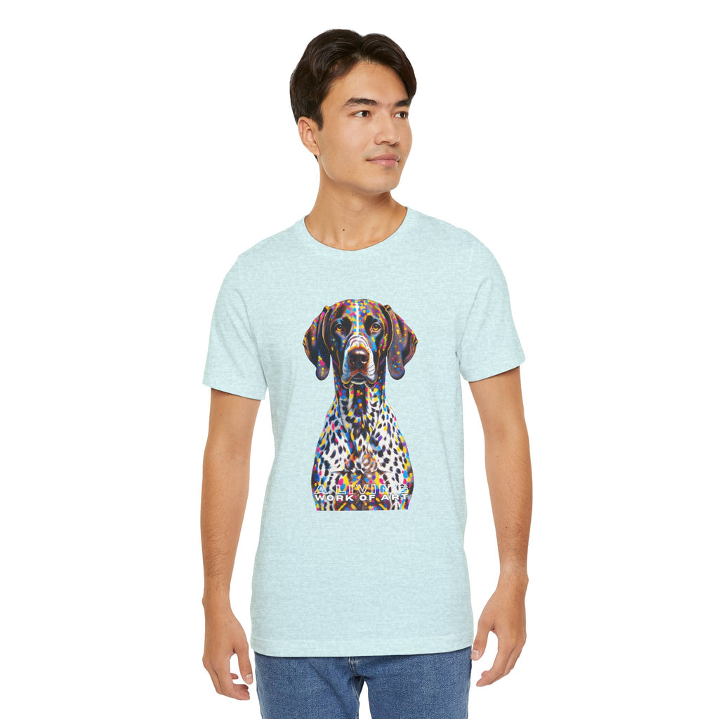 German Shorthaired Pointer T Shirt | Living Work of Art Collection | Pointillism Style