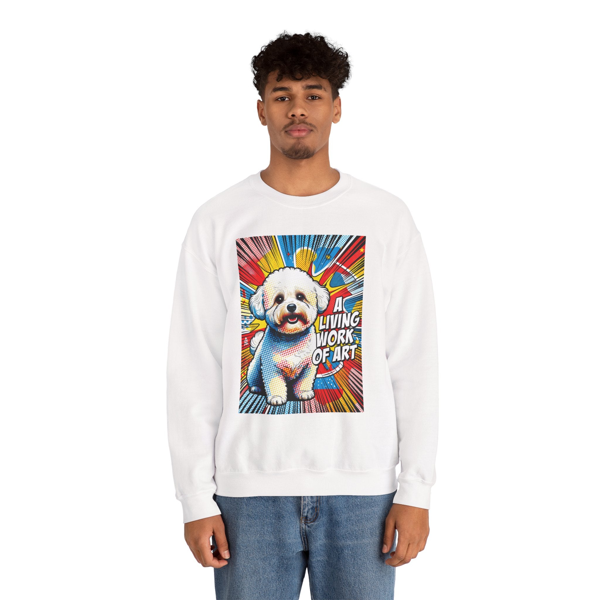 Bichon Frise Sweatshirt | Living Work of Art Collection | Pop Art