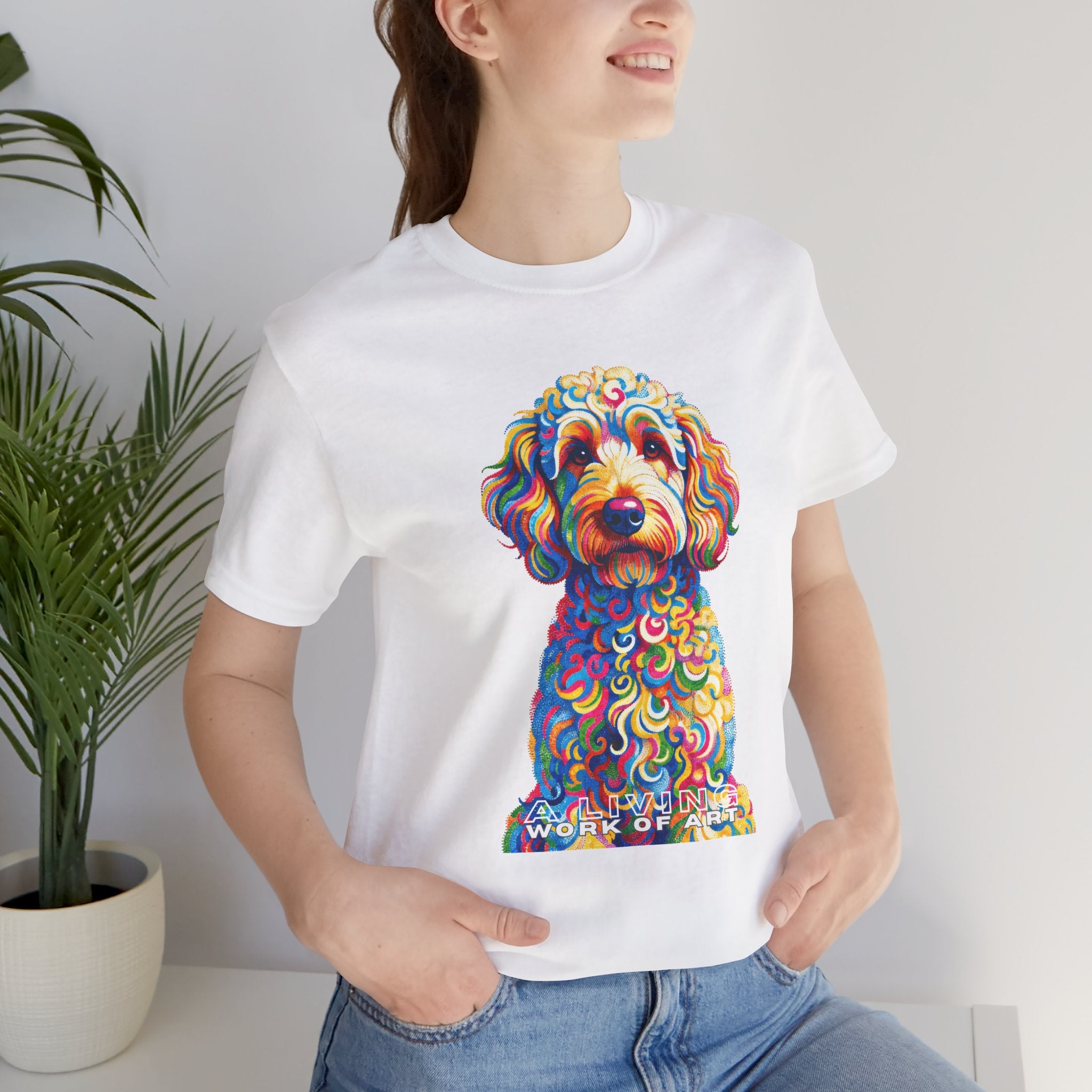 Goldendoodle T Shirt | Living Work of Art Collection | Pointillism Style