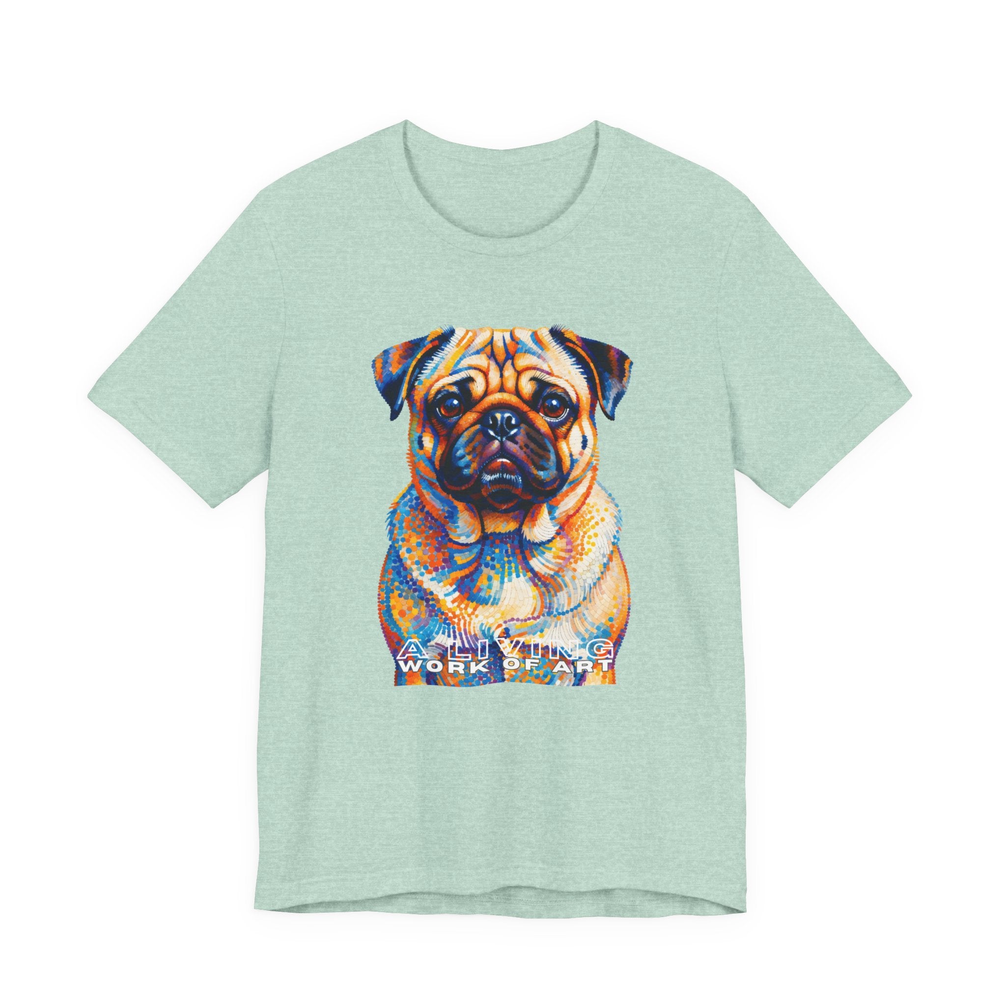 Pug T Shirt | Living Work of Art Collection | Pointillism Style