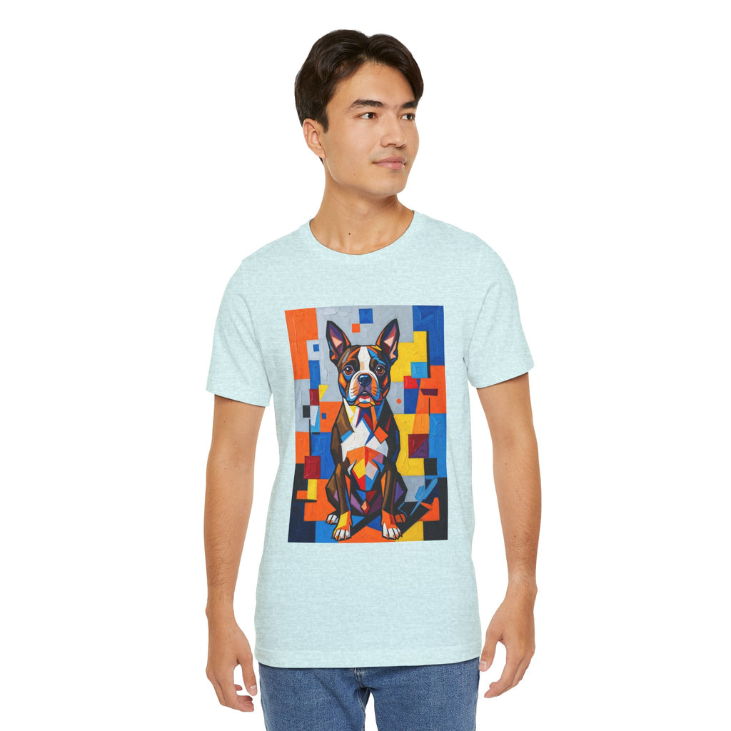 Boston Terrier T Shirt | Living Work of Art Collection | Cubist Style