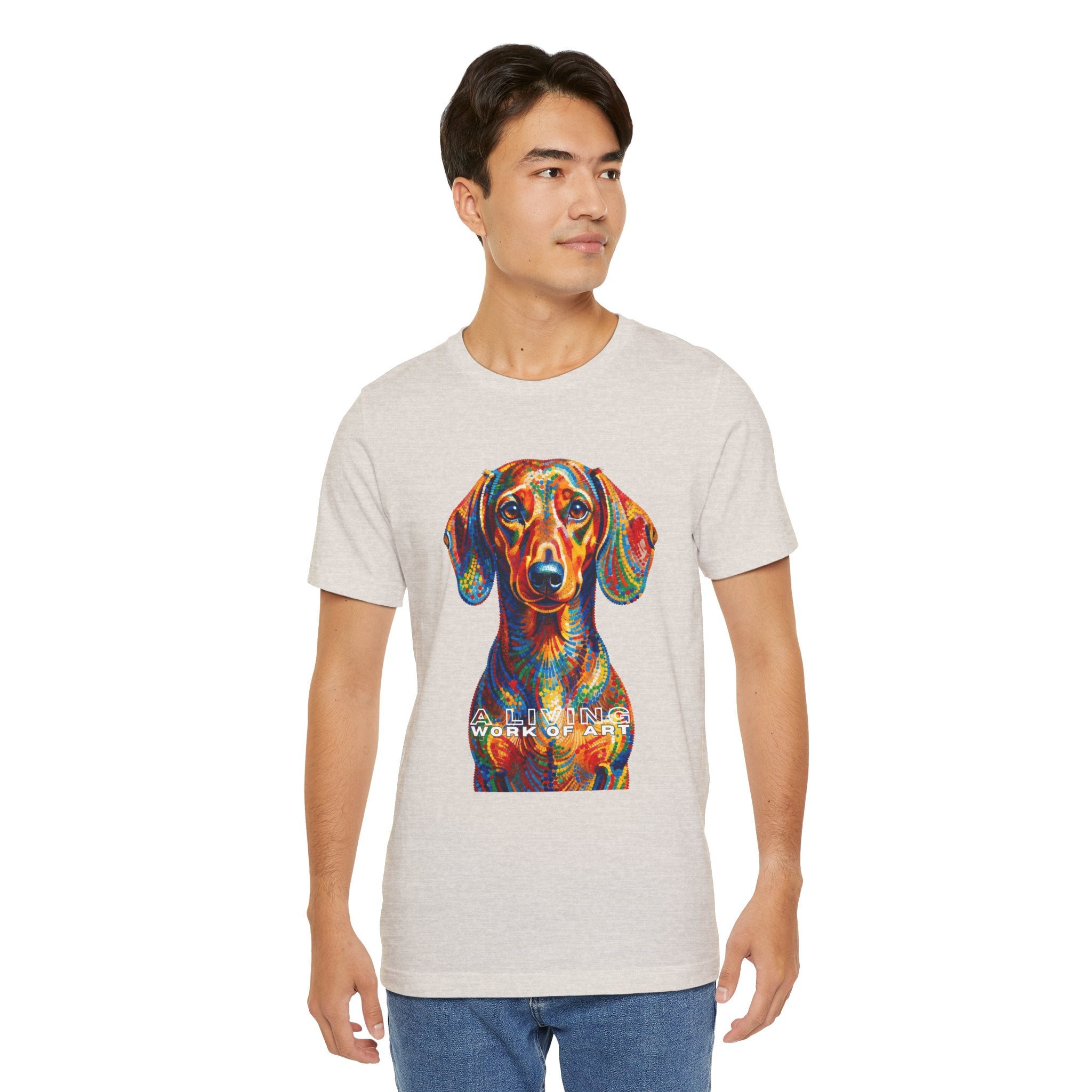 Dachshund T Shirt | Living Work of Art Collection | Pointillism Style