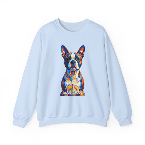Boston Terrier Sweatshirt | Living Work of Art Collection | Pointillism Style